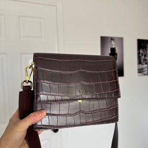 Mini Flap Crossbody - Brown Croc - JW PEI